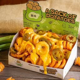 P3. Jalapenos Cheese Curly Fries (Spicy)