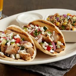 Enlightened Mediterranean Chicken Pita Tacos